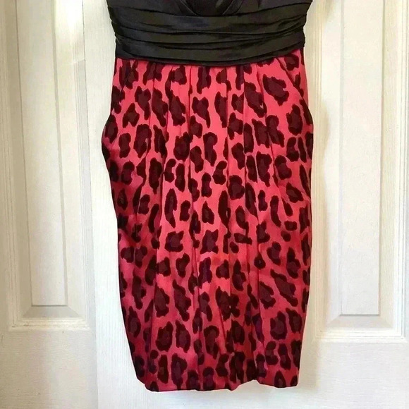 City Studio Formal Dress Size 3 Black with Red Skirt/Black Cheetah Print - Picture 3 of 6